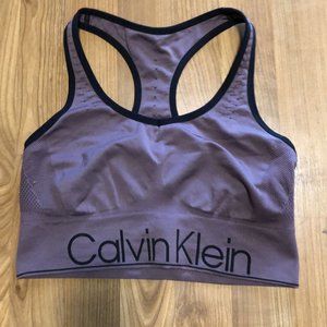 NEW LADIES CALVIN KLEIN PERFORMANCE BRA PURPLE AND BLACK SIZE MEDIUM